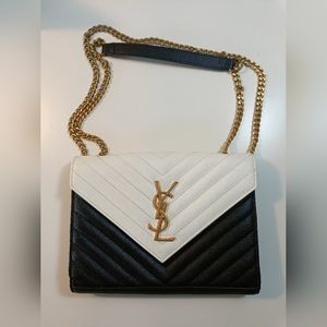 YSL Classic Black and White Crossbody Bag